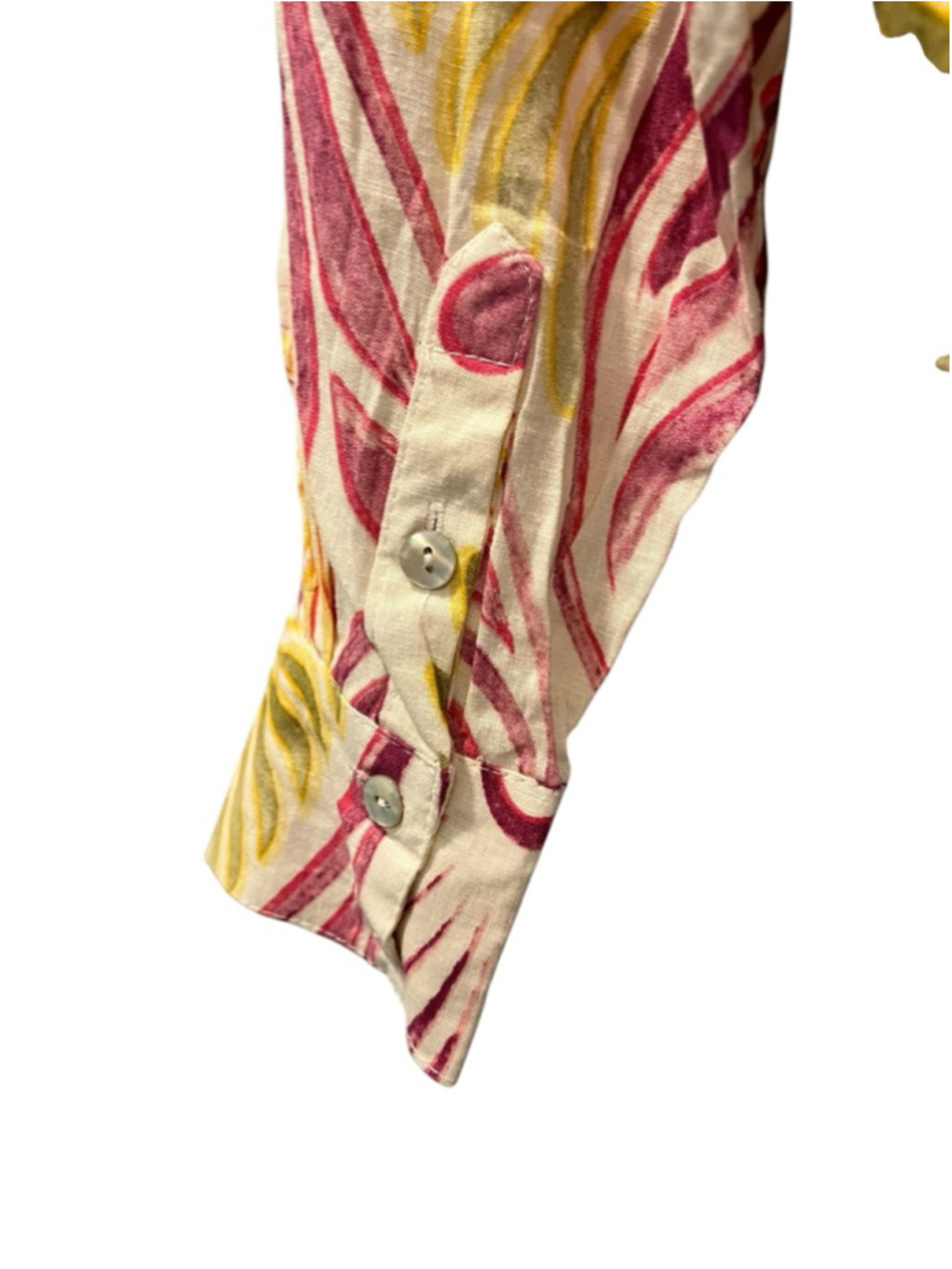 Christian Siriano NY Linen Blend Tie Front Top Retro Paisley Floral Size Medium - Picture 11 of 12